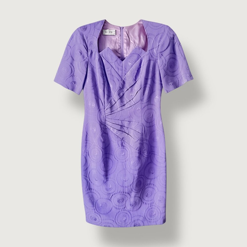 Vintage | Blume | S | Textured Sheath Dress | Purple | Retro | Formal | Wedding